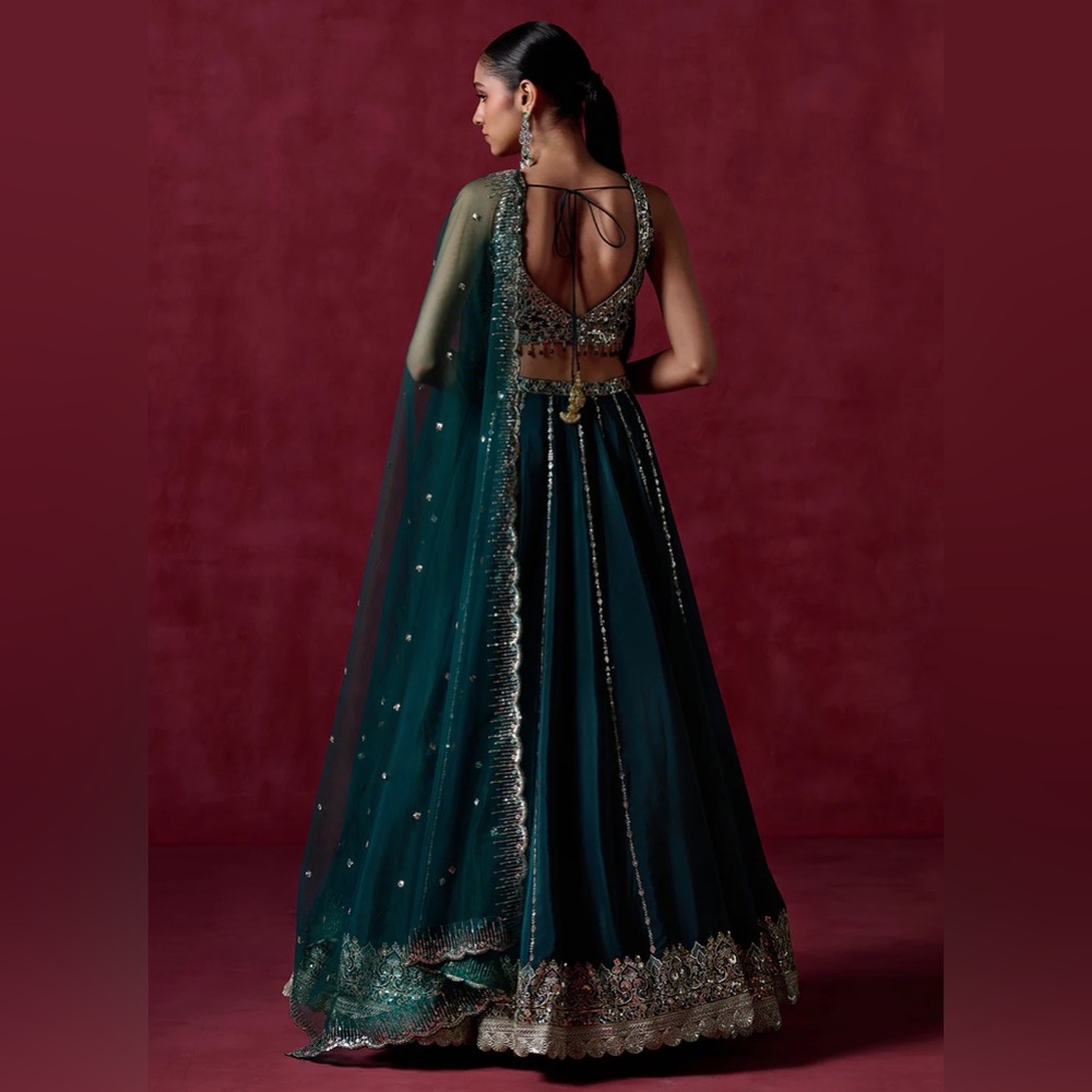 Elegant Teal Embellished lehenga